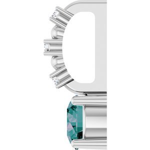 Sterling Silver Imitation Alexandrite & .01 CTW Natural Diamond Charm/Pendant