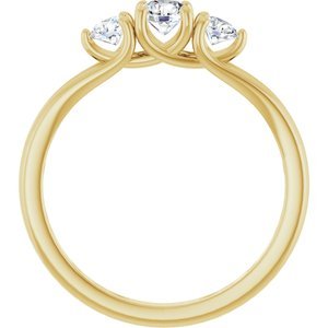 14K Yellow Gold 1/2 CTW Natural Diamond Three-Stone Engagement Ring