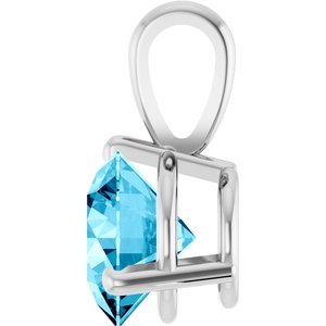 Platinum Lab-Grown Aqua Sapphire Pendant