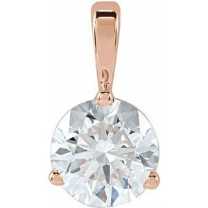 14K Rose Gold Lab-Grown Moissanite Pendant