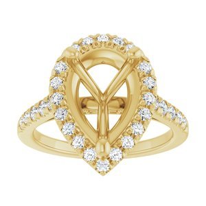 14K Yellow Gold 12 x 8 mm Pear 5/8 CTW Lab-Grown Diamond Semi-Set Engagement Ring