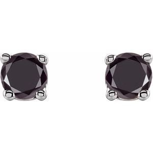 14K White Gold 1/8 CTW Natural Black Diamond Earrings