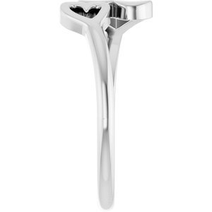 14K White Gold Double Heart Ring