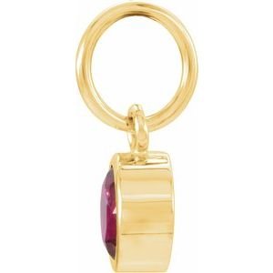14K Yellow Gold Posh Mommy® Imitation Garnet Charm/Pendant