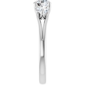 Platinum 1 CTW Natural Diamond Three-Stone Engagement Ring