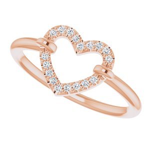 14K Rose Gold .07 CTW Natural Diamond Heart Ring