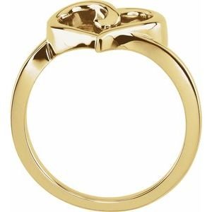 10K Yellow Gold Heart Ring