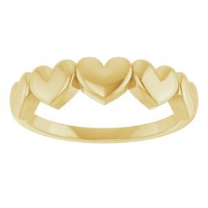 14K Yellow Gold Heart Ring