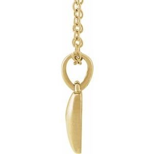 14K Yellow Gold Puffed Heart 16-18" Necklace