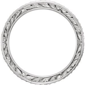 14K White Gold 1/4 CTW Natural Diamond Sculptural Eternity Band Size 7