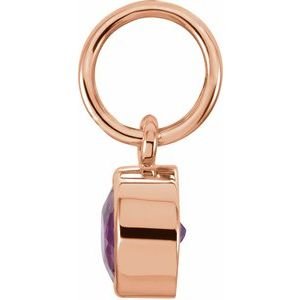 14K Rose Gold Posh Mommy® Imitation Amethyst Charm/Pendant