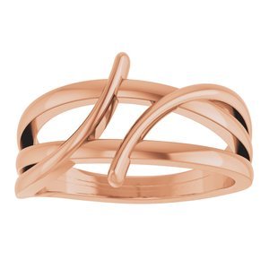 14K Rose Gold 12.4 mm Freeform Bypass Ring