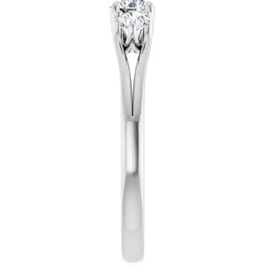 Platinum 1/2 CTW Natural Diamond Three-Stone Engagement Ring