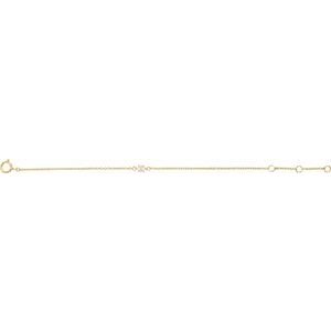 14K Yellow Gold Imitation Pearl Youth Birthstone 4 1/2-5 1/2" Bracelet