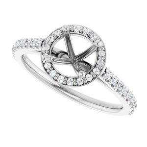 Platinum 6.5 mm Round 1/4 CTW Lab-Grown Diamond Semi-Set Engagement Ring