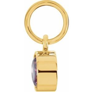 14K Yellow Gold Posh Mommy® Imitation Alexandrite Charm/Pendant