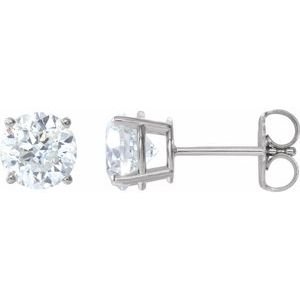 Sterling Silver 6 mm Stuller Lab-Grown Moissanite Earrings