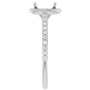 Platinum 7x7 mm Cushion 1/4 CTW Lab-Grown Diamond Semi-Set Engagement Ring