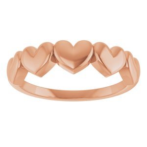 14K Rose Gold Heart Ring