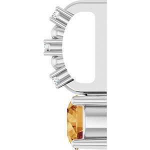 Platinum Imitation Citrine & .01 CTW Natural Diamond Charm/Pendant