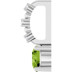 Sterling Silver Imitation Peridot & .01 CTW Natural Diamond Charm/Pendant