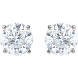 Sterling Silver 6 mm Stuller Lab-Grown Moissanite Earrings