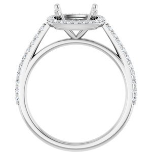 14K White Gold 8x8 mm Cushion 1/4 CTW Lab-Grown Diamond Semi-Set Engagement Ring