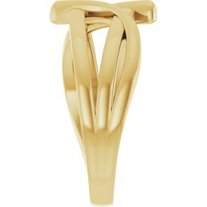 14K Yellow Gold 12.4 mm Freeform Bypass Ring