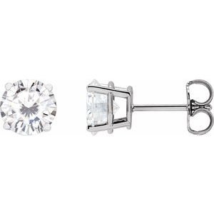 Sterling Silver 6.5 mm Stuller Lab-Grown Moissanite Earrings