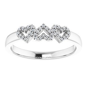 14K White Gold .08 CTW Natural Diamond Heart Ring