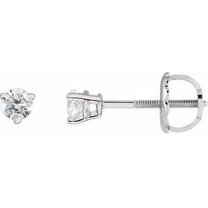 Sterling Silver 1/8 CTW Natural Diamond  Earrings