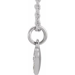 14K White Gold .06 CTW Natural Diamond Petite Heart 16-18" Necklace