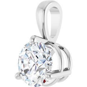 14K White Gold 1/2 CT Lab-Grown Diamond Pendant