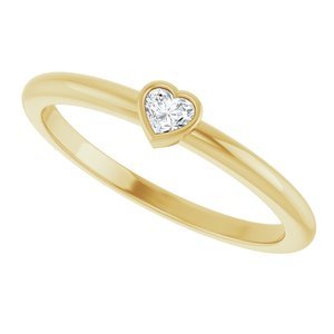 14K Yellow Gold 1/10 CT Natural Diamond Stackable Ring
