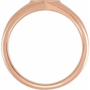 14K Rose Gold Heart Signet Ring