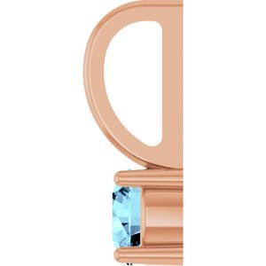 14K Rose Gold Imitation Aquamarine Solitaire Charm/Pendant