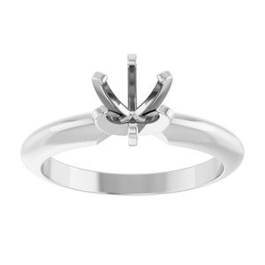 14K White Gold 5.4-5.7 mm Round Heavy 6-Prong Engagement Ring Mounting