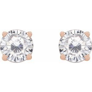 14K Rose Gold 5 mm Stuller Lab-Grown Moissanite Earrings