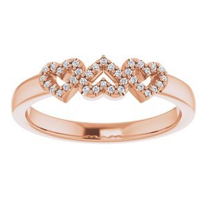 14K Rose Gold .08 CTW Natural Diamond Heart Ring