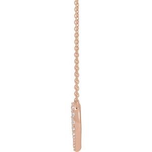 14K Rose Gold 3/8 CTW Lab-Grown Diamond Heart 16-18" Necklace