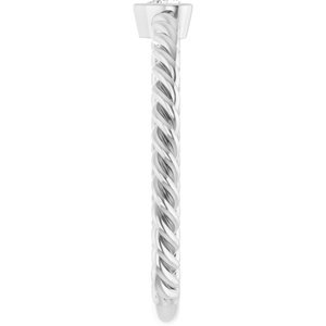 Sterling Silver 1/6 CT Natural Diamond Bezel-Set Rope Ring