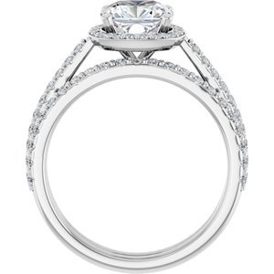 Platinum 7x7 mm Cushion 1/4 CTW Lab-Grown Diamond Semi-Set Engagement Ring