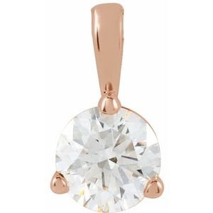 14K Rose Gold 1/3 CT Lab-Grown Diamond Pendant