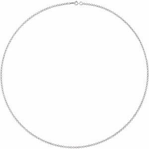 Sterling Silver 2 mm Rolo 7" Chain