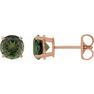 14k-rose-gold-6-mm-natural-green-tourmaline-earrings