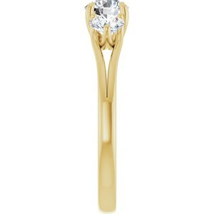 14K Yellow Gold 1 CTW Natural Diamond Three-Stone Engagement Ring