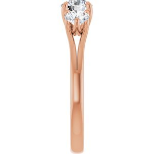 14K Rose Gold 1 CTW Natural Diamond Three-Stone Engagement Ring