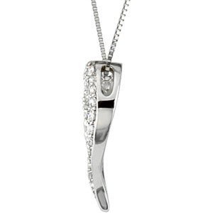 14K White Gold 1/4 CTW Natural Diamond Heart 18" Necklace