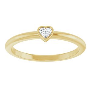 14K Yellow Gold 1/10 CT Natural Diamond Stackable Ring