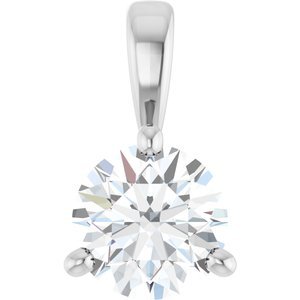 14K White Gold 1/2 CT Lab-Grown Diamond Pendant